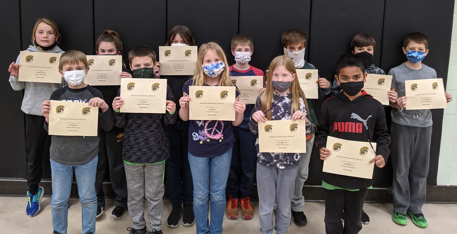 Schuler Fifth Grade Character Counts Citizenship Winners